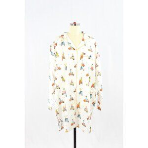 NWT MAHOGANY White Vespa Scooter Print Cotton Voile Nightshirt, Size XL